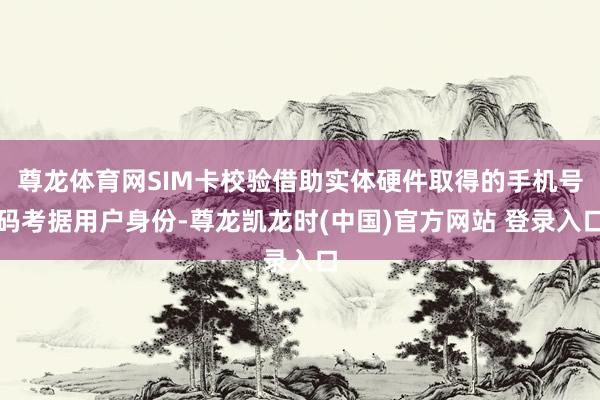 尊龙体育网SIM卡校验借助实体硬件取得的手机号码考据用户身份-尊龙凯龙时(中国)官方网站 登录入口