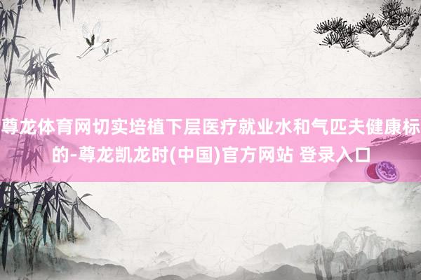 尊龙体育网切实培植下层医疗就业水和气匹夫健康标的-尊龙凯龙时(中国)官方网站 登录入口