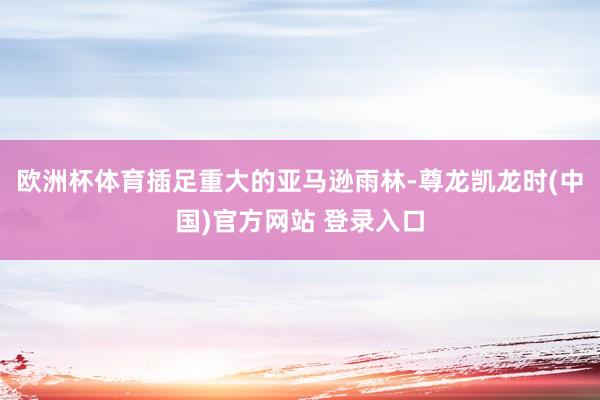 欧洲杯体育插足重大的亚马逊雨林-尊龙凯龙时(中国)官方网站 登录入口