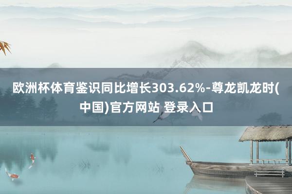 欧洲杯体育鉴识同比增长303.62%-尊龙凯龙时(中国)官方网站 登录入口