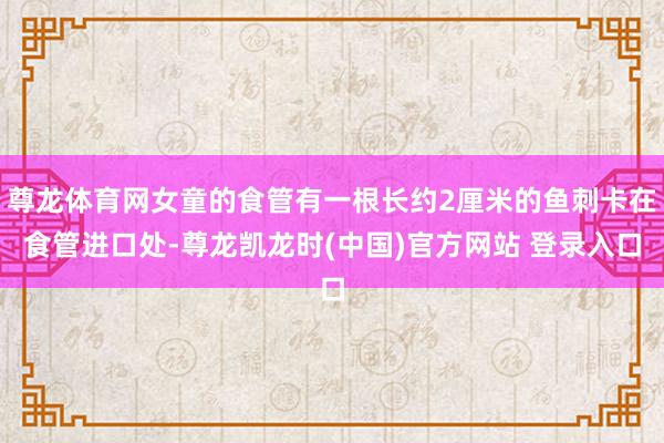 尊龙体育网女童的食管有一根长约2厘米的鱼刺卡在食管进口处-尊龙凯龙时(中国)官方网站 登录入口