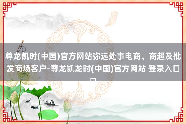尊龙凯时(中国)官方网站弥远处事电商、商超及批发商场客户-尊龙凯龙时(中国)官方网站 登录入口